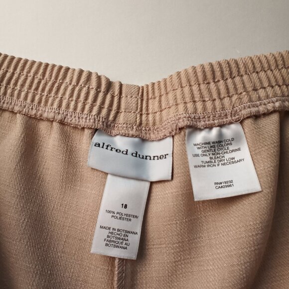 NWT Alfred Dunner Pants Size 18 Short Viennese Waltz Wide Leg High Rise Beige - Picture 6 of 10